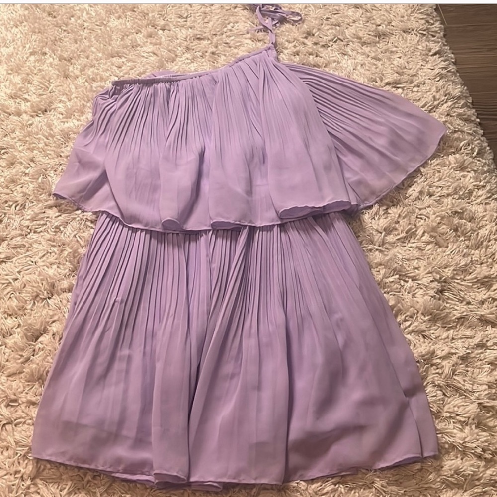 Flowy one shoulder purple dress